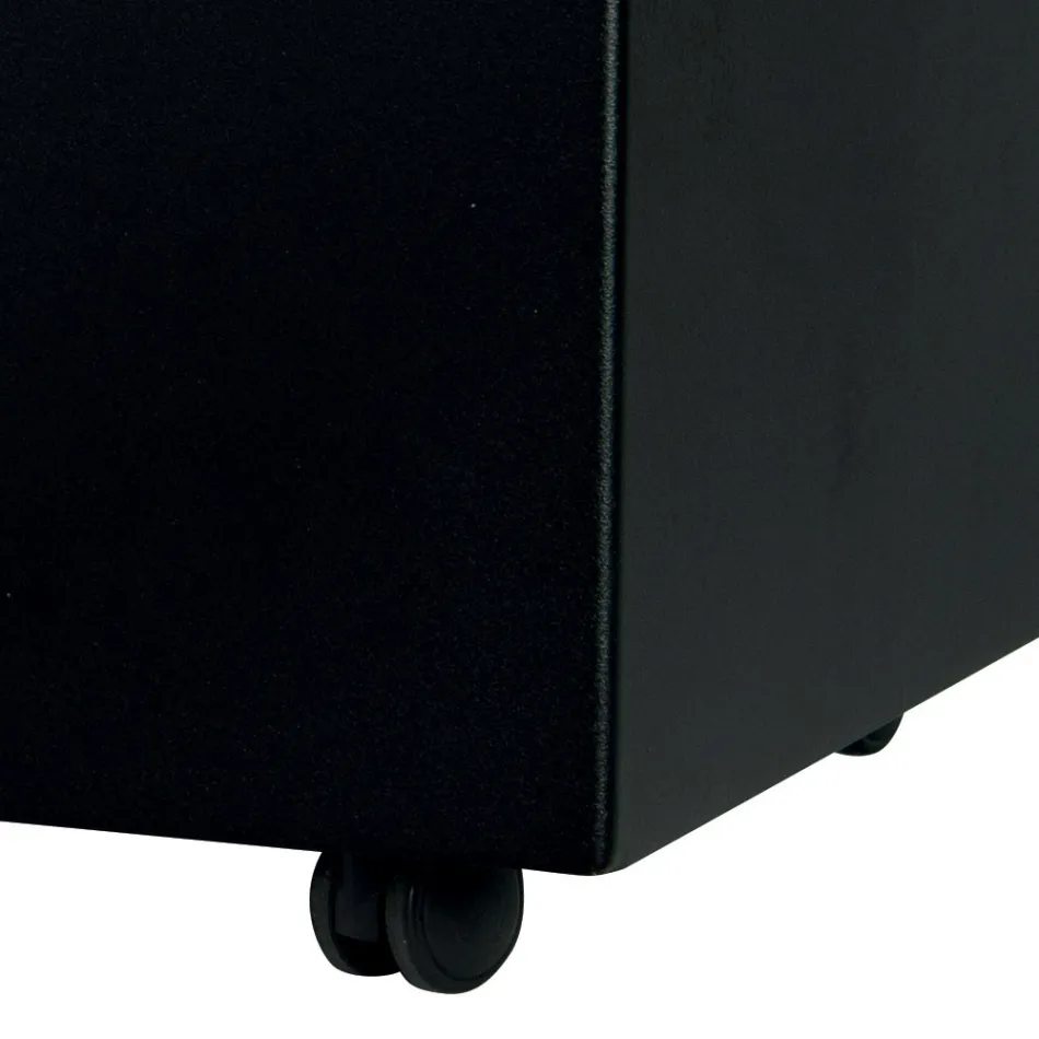 Rechteckiger Pellethalter aus Metall mit 4 Rädern, hergestellt in Italien – Aquila Viadurini