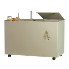 Rechteckiger Pellethalter aus Metall mit 4 Rädern, hergestellt in Italien – Aquila Viadurini