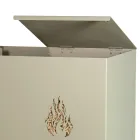 Rechteckiger Pellethalter aus Metall mit 4 Rädern, hergestellt in Italien – Aquila Viadurini