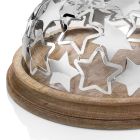 Kuchenhalter aus Holz und Glas mit luxuriösen silbernen Metallsternen - Ilenia Viadurini