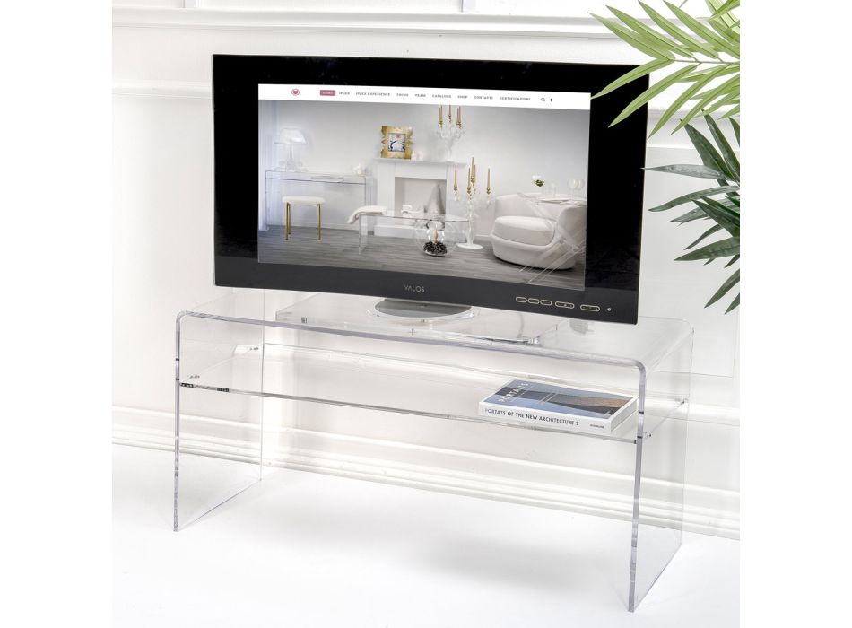 Wohnzimmer-TV-Ständer aus transparentem Plexiglas Made in Italy - Giuliette Viadurini