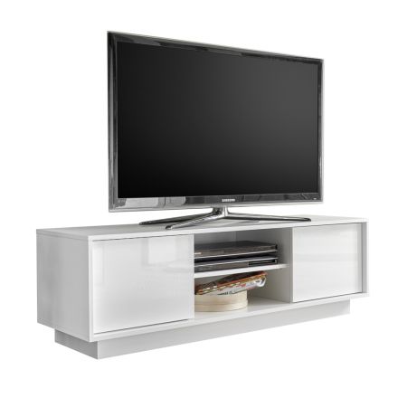 TV-Ständer aus weißem Schichtholz mit offenem Fach Made in Italy - Kimbo Viadurini