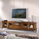 TV-Möbel aus Holz im klassischen Stil mit Glastüren Made in Italy - Richard Viadurini