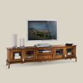 TV-Möbel aus Holz im klassischen Stil mit Glastüren Made in Italy - Richard