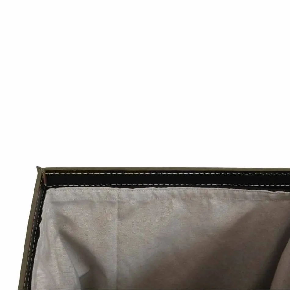 Wäschekorb aus Leder mit einem rechteckigen Design-Basis Peter Viadurini