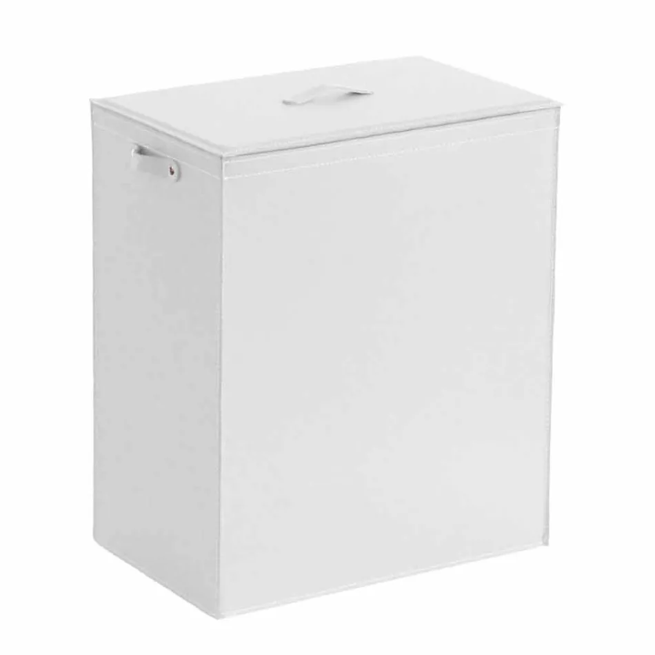 Wäschekorb aus Leder mit einem rechteckigen Design-Basis Peter Viadurini