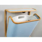 Moderner Wandwäschekorb aus Navy-Stoff und Valenza-Bambus Viadurini