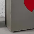 Moderner Lederwäschekorb Made in Italy Adele, Herzeinsatz Viadurini