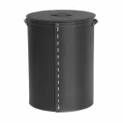 Ovaler Wäschekorb aus regeneriertem Riky-Leder, hergestellt in Italien Viadurini