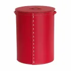 Ovaler Wäschekorb aus regeneriertem Riky-Leder, hergestellt in Italien Viadurini