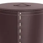 Ovaler Wäschekorb aus regeneriertem Riky-Leder, hergestellt in Italien Viadurini