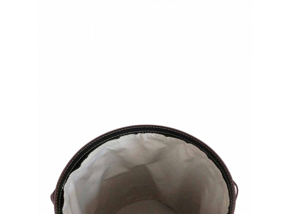 Ovaler Wäschekorb aus regeneriertem Riky-Leder, hergestellt in Italien Viadurini