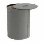 Ovaler Wäschekorb aus regeneriertem Riky-Leder, hergestellt in Italien Viadurini