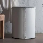 Ovaler Wäschekorb aus regeneriertem Riky-Leder, hergestellt in Italien Viadurini