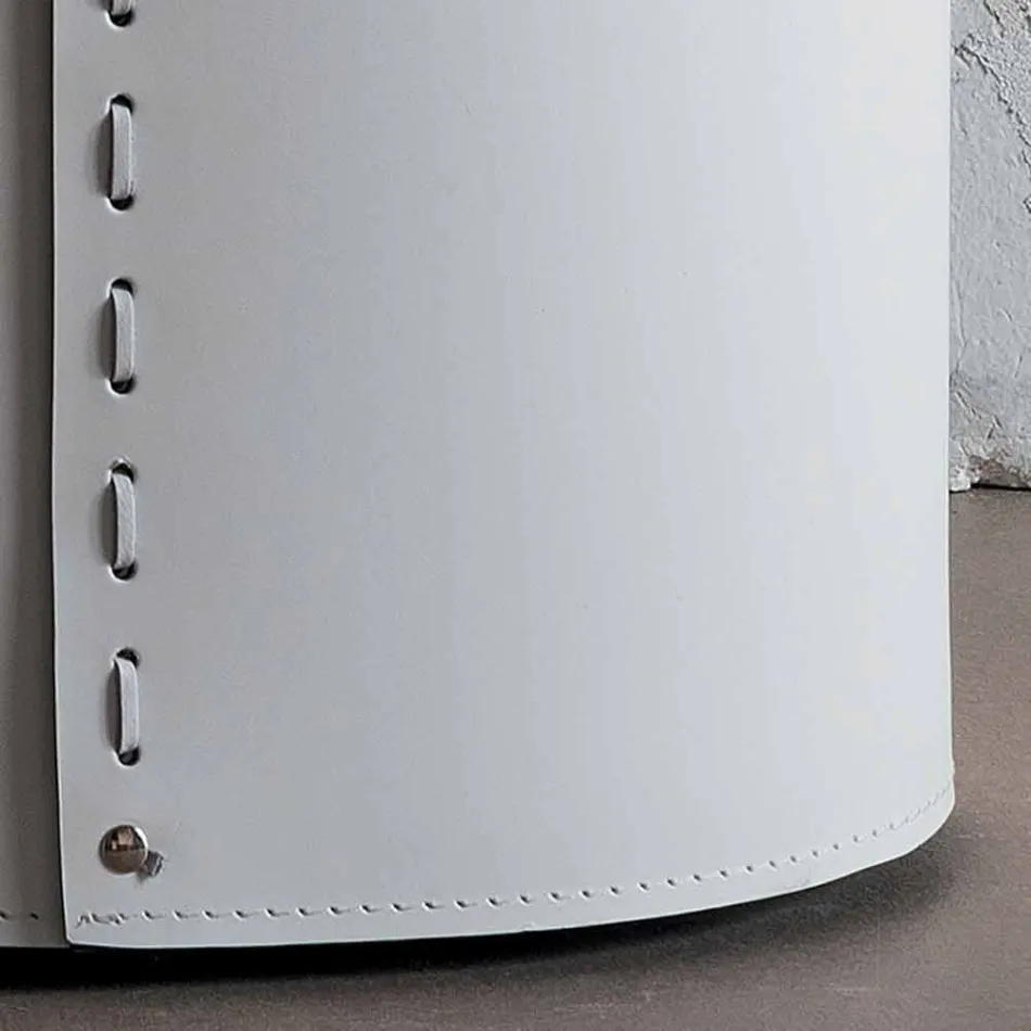 Ovaler Wäschekorb aus regeneriertem Riky-Leder, hergestellt in Italien Viadurini