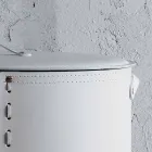 Ovaler Wäschekorb aus regeneriertem Riky-Leder, hergestellt in Italien Viadurini