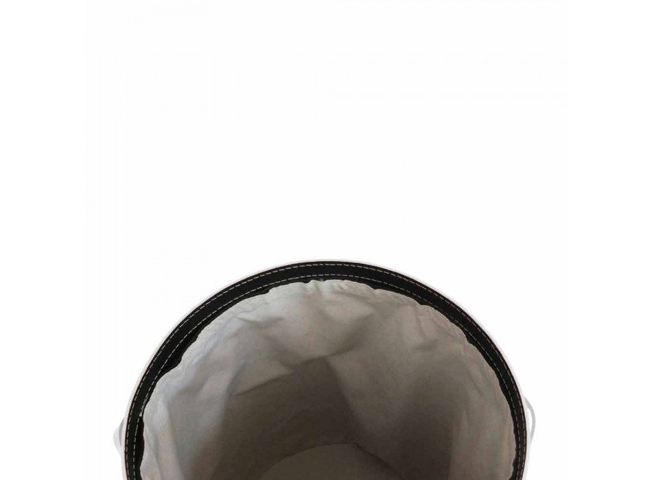 Ovaler Wäschekorb aus regeneriertem Riky-Leder, hergestellt in Italien Viadurini