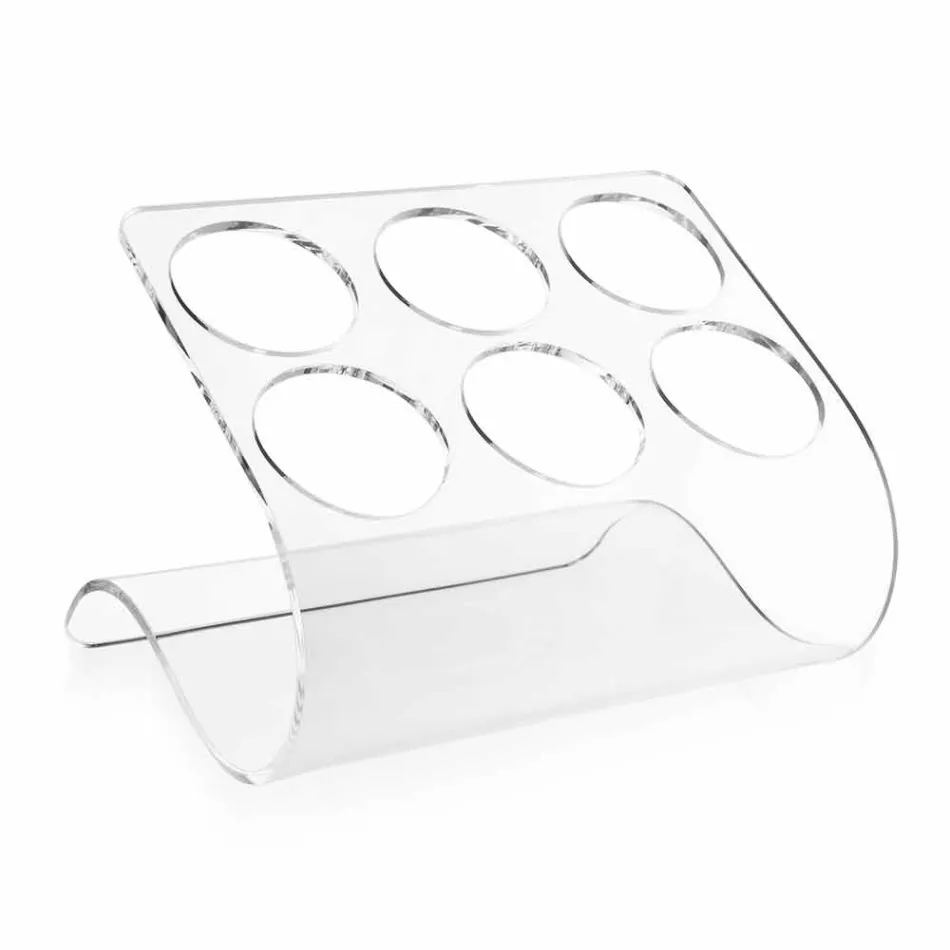 Freistehender Flaschenhalter für 6 Flaschen aus transparentem Plexiglas - Tanatin Viadurini