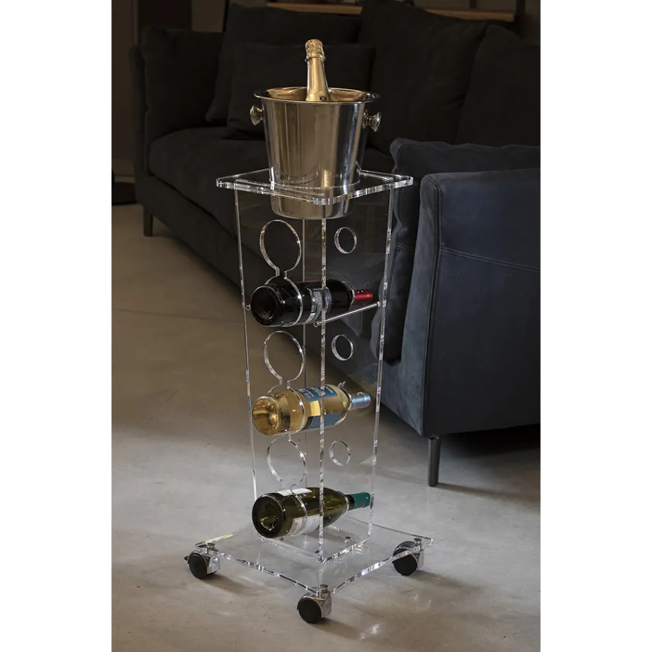 Säulenflaschenhalter und Eiskübel aus transparentem Acryl - Ciampino Viadurini