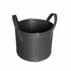 Zylindrischer Holzhalter aus regeneriertem Leder mit Tonda Firestyle Rädern Viadurini