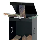 Holzhalter mit 2 Ablagefächern und oberem Regal. Hergestellt in Italien – Colibri Viadurini