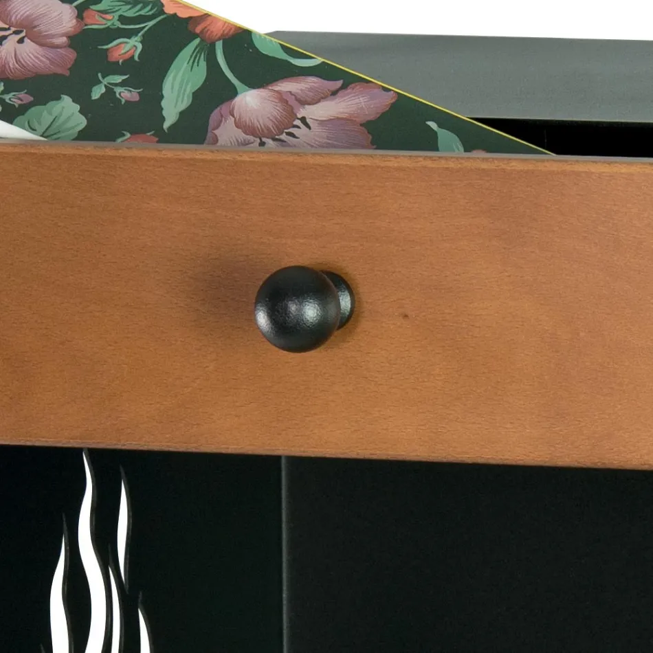 Holzhalter mit Rollen und oberer Schublade Made in Italy – Polare Viadurini