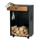 Holzhalter mit Rollen und oberer Schublade Made in Italy – Polare Viadurini