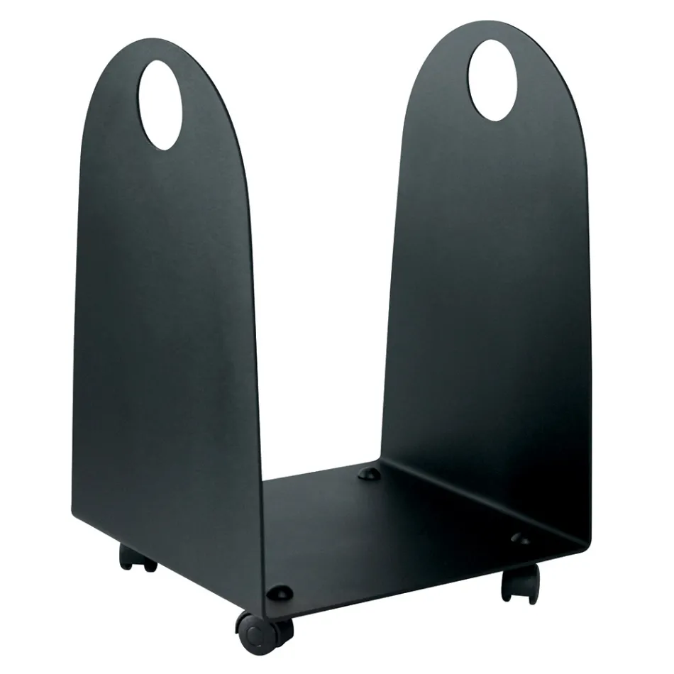 Holzhalter mit Rädern und Griffen aus Metall, hergestellt in Italien – Möwe Viadurini