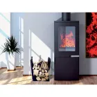 Brennholzhalter für den Innenbereich aus Stahl mit 3 Zubehörteilen Made in Italy - Nelumbo Viadurini