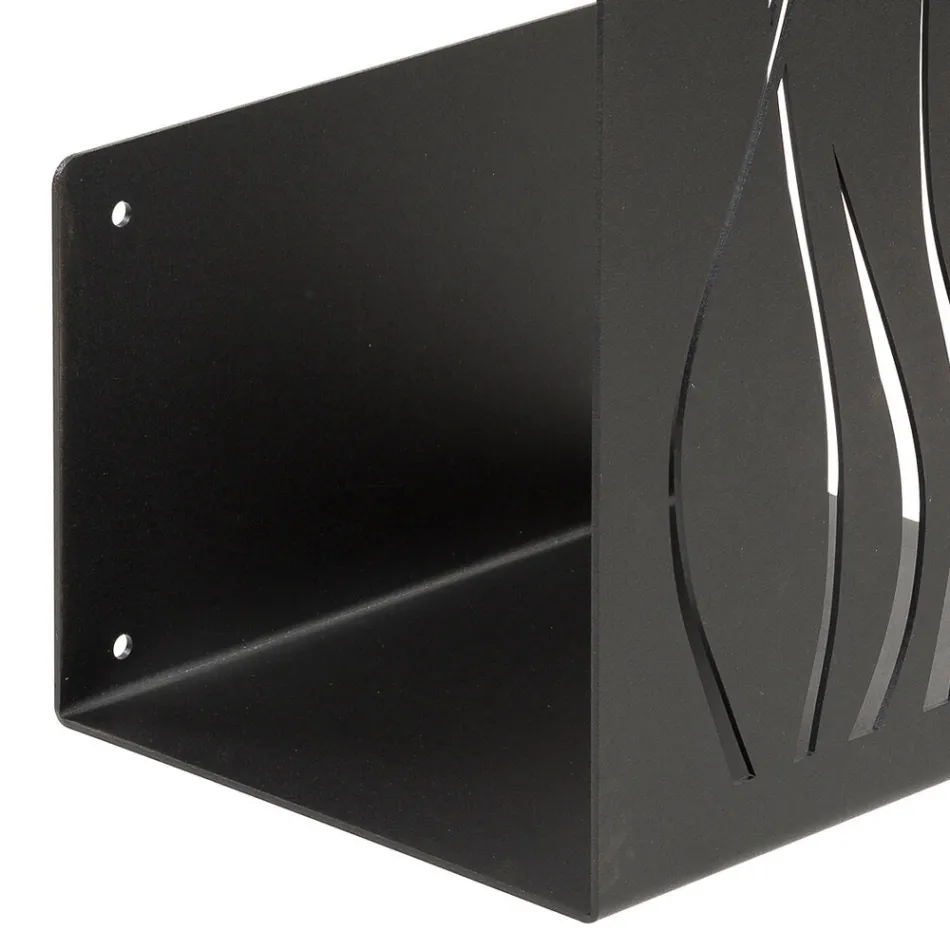 Brennholzhalter für den Innenbereich aus lackiertem Stahl Made in Italy - Ghino Viadurini