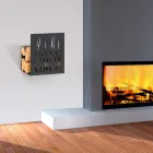 Brennholzhalter für den Innenbereich aus lackiertem Stahl Made in Italy - Ghino Viadurini