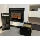 Schwarzer Stahl Moderner Holzhalter Kaminholz Hergestellt in Italien - Libeccio Viadurini