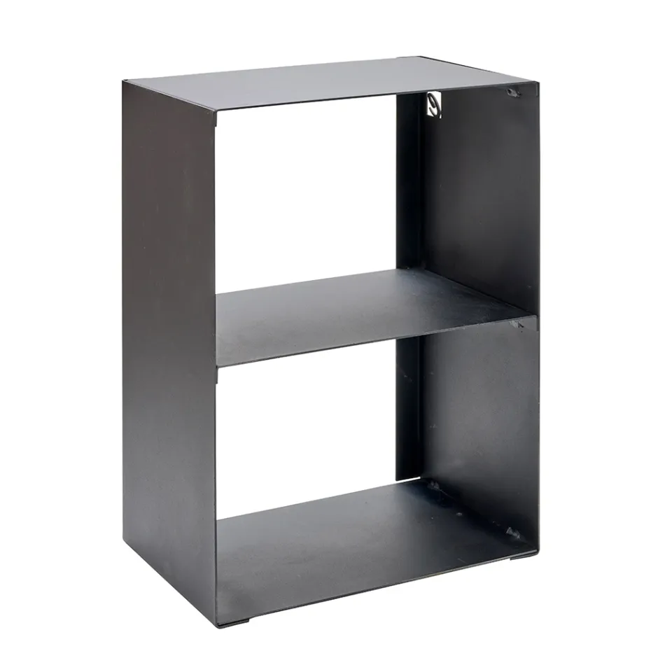 Brennholzhalter aus schwarz lackiertem Stahl Made in Italy - Fiamme Viadurini