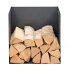 Brennholzhalter aus schwarz lackiertem Stahl Made in Italy - Fiamme Viadurini