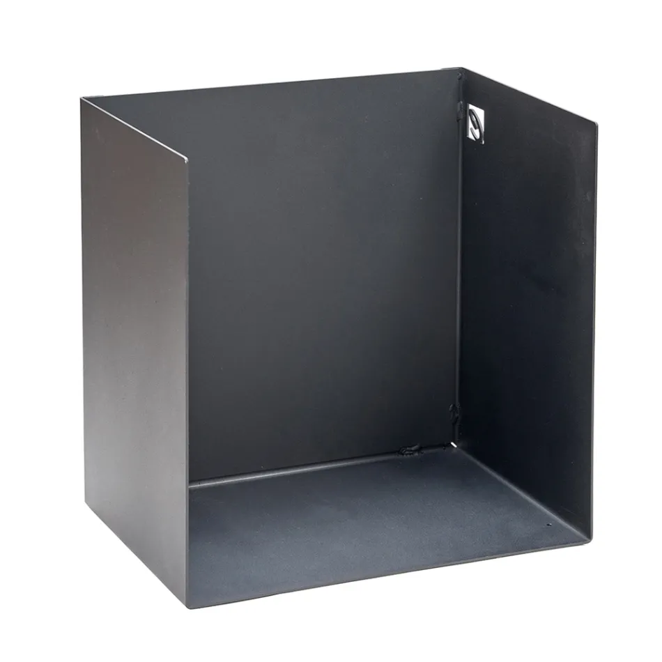 Brennholzhalter aus schwarz lackiertem Stahl Made in Italy - Fiamme Viadurini