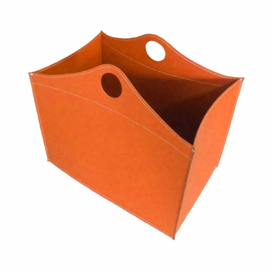 Portalegna Bonded Leder mit WoodBag Räder made in Italy Viadurini