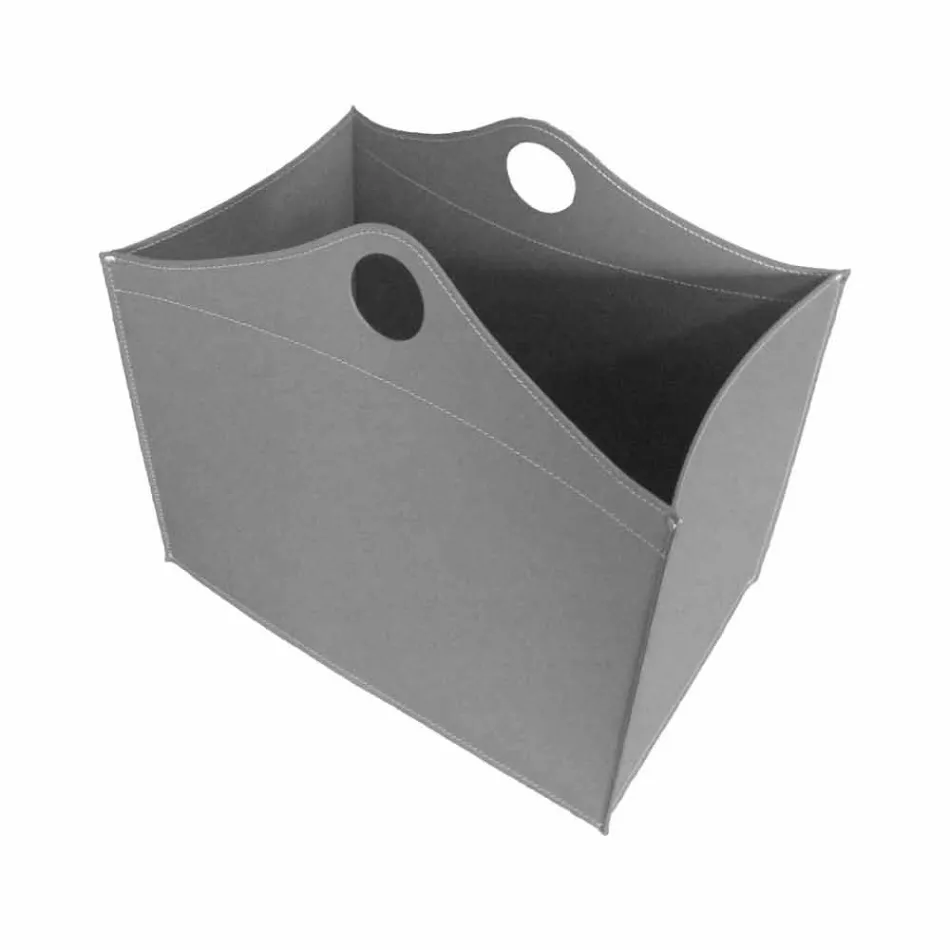 Portalegna Bonded Leder mit WoodBag Räder made in Italy Viadurini