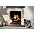 Interner Brennholzhalter aus lackiertem Stahl Made in Italy - Leopoldo Viadurini