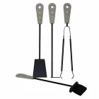 Brennholzhalter, Eisenhalter und Eisen für Nicad Leder, hergestellt in Italien Viadurini