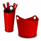 Brennholzhalter, Eisenhalter und Eisen für Nicad Leder, hergestellt in Italien Viadurini