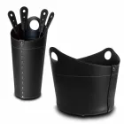 Brennholzhalter, Eisenhalter und Eisen für Nicad Leder, hergestellt in Italien Viadurini