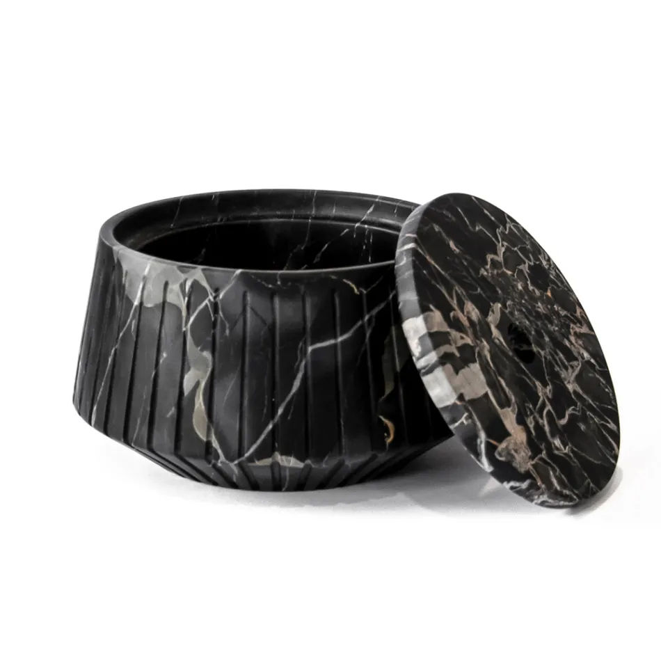 Weißer Carrara-Marmor oder schwarzer gestreifter Portoro-Aufbewahrungshalter - Cairo Viadurini