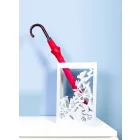 Weißer hölzerner Schirmständer mit modernem Design verziert mit Schmetterlingen - Papilio Viadurini