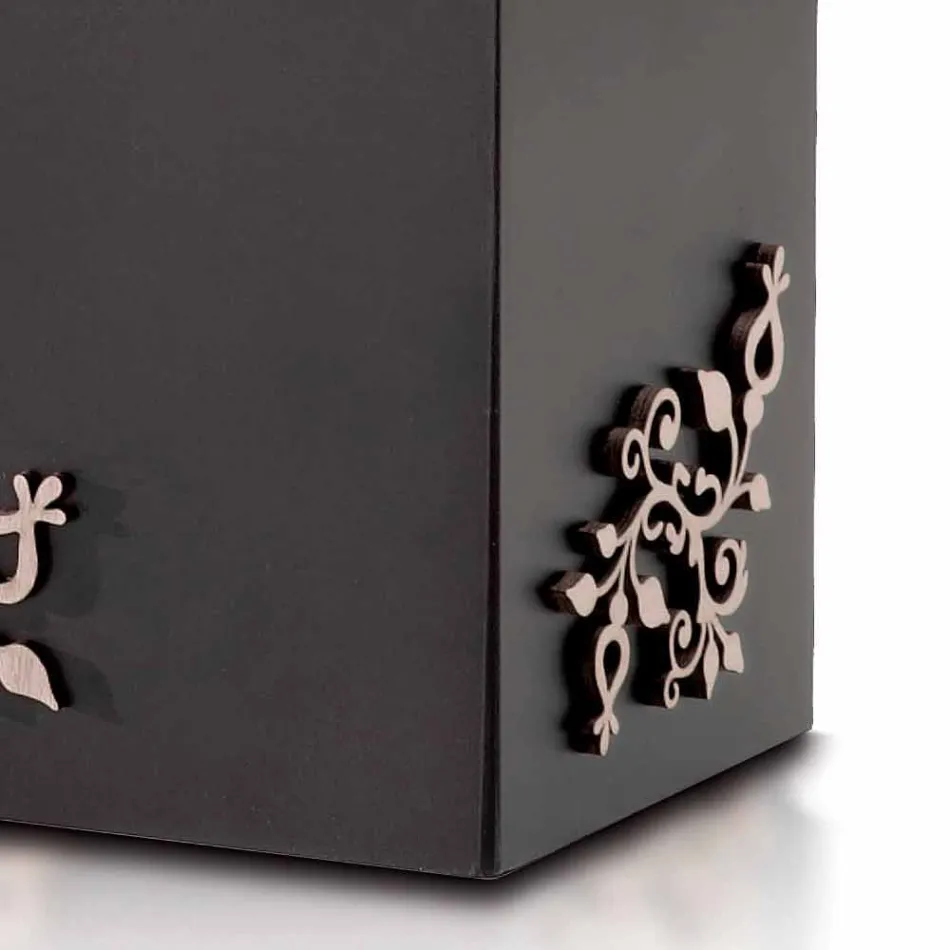 Moderner, eleganter, rechteckiger Schirmständer aus verziertem Holz - Dekoro Viadurini