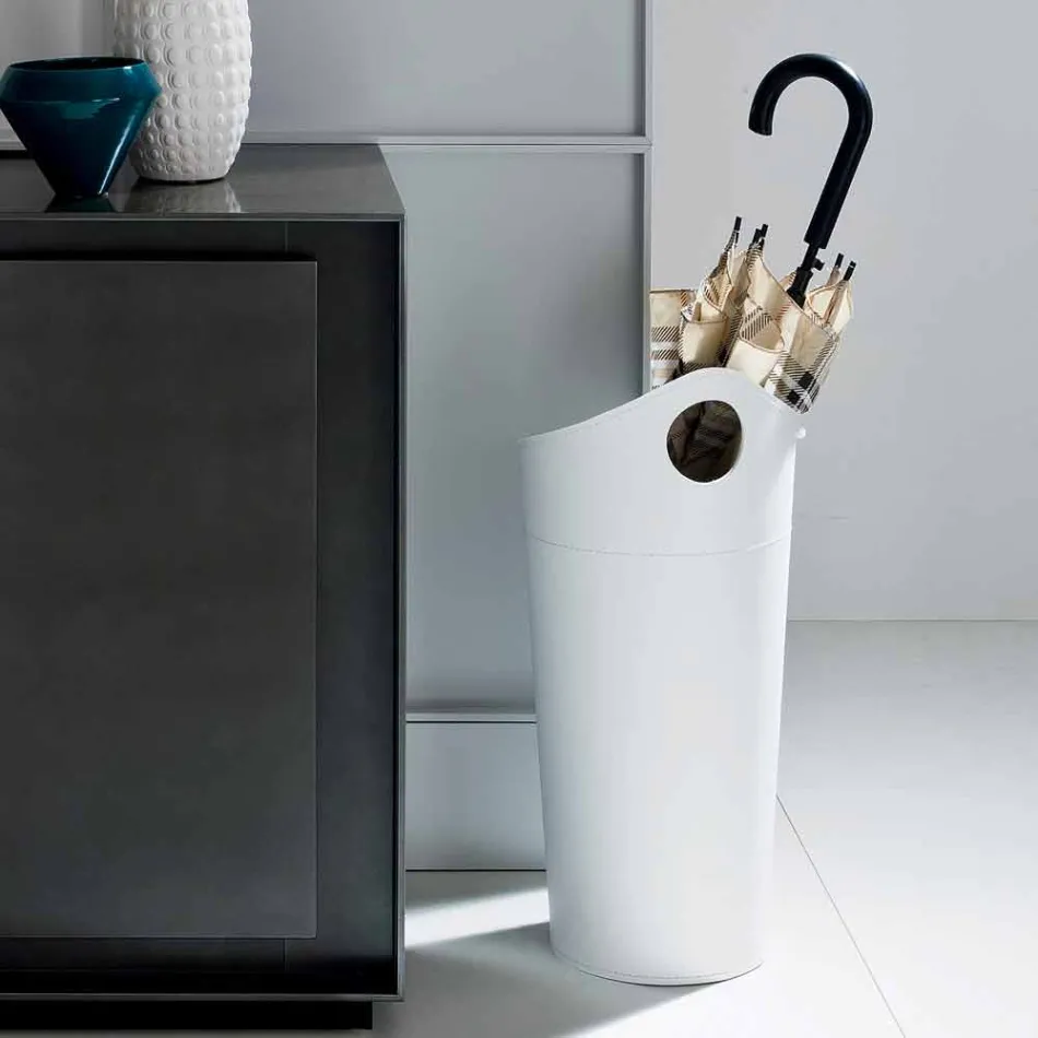 Schirmständer aus regeneriertem Leder von Pluvia handgefertigt Viadurini