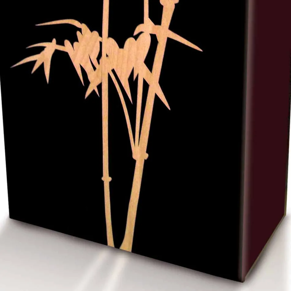 Schirmständer aus dunklem oder weißem Holz mit modernen Designdekorationen - Cannabambu Viadurini