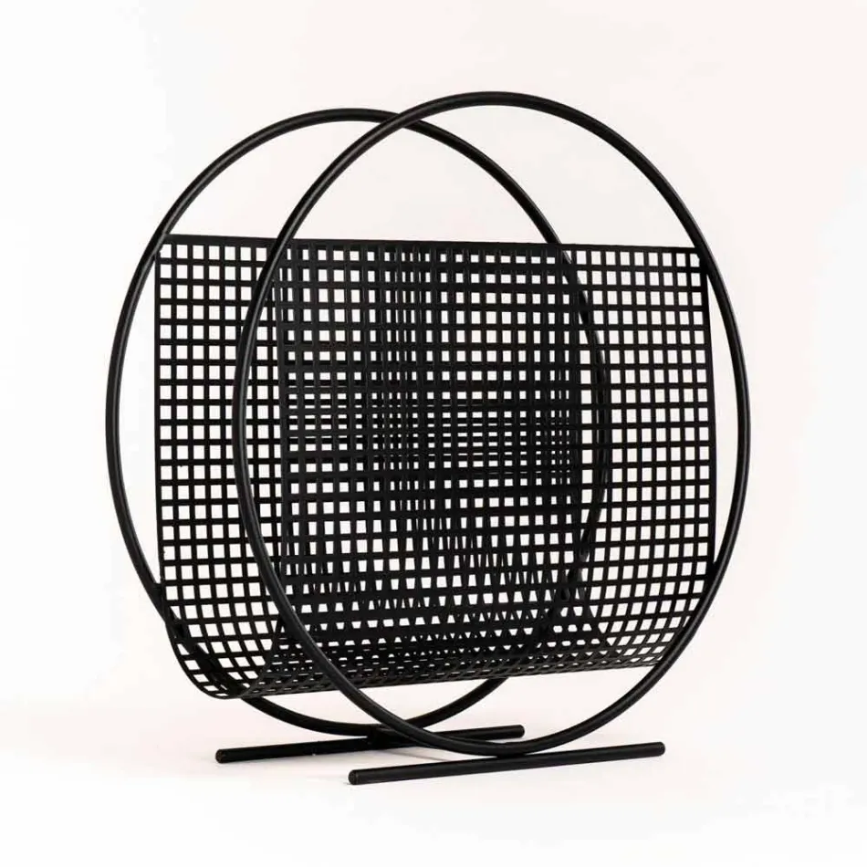 Round Design Steel Magazine Rack Made in Italy - Schöpflöffel Viadurini