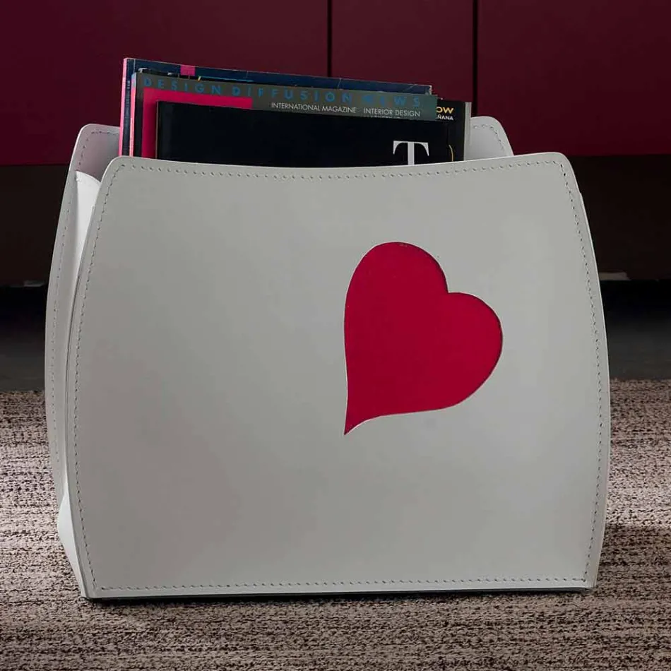 Design-Zeitschriftenständer aus Leder mit modernem Beatrice-Design Viadurini