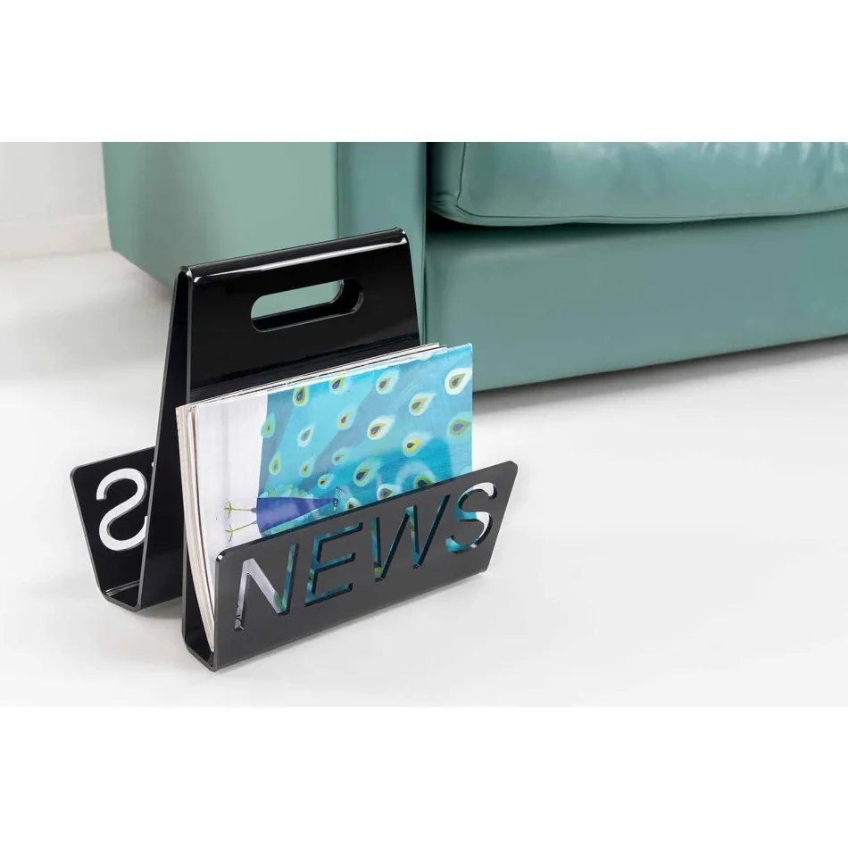 Schwarzer oder transparenter Plexiglas Design Zeitungsständer Made in Italy - Omar Viadurini