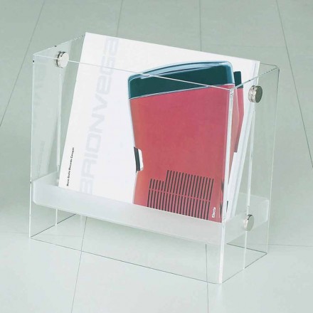 Zeitschriftenständer aus modernem Design in transparentem Tanko-Methacrylat Viadurini